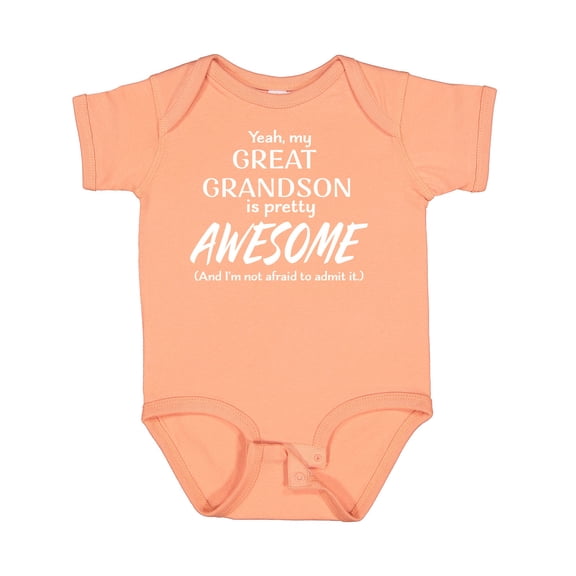 Inktastic Yeah My Great Grandson is Pretty Awesome Boys or Girls Baby Bodysuit