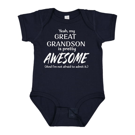 Inktastic Yeah My Great Grandson is Pretty Awesome Boys or Girls Baby Bodysuit