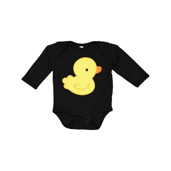 Inktastic Yellow Baby Duck Boys or Girls Long Sleeve Baby Bodysuit