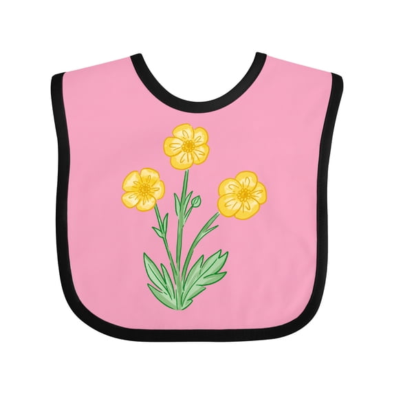 Inktastic Yellow Buttercup Flowers Boys or Girls Baby Bib