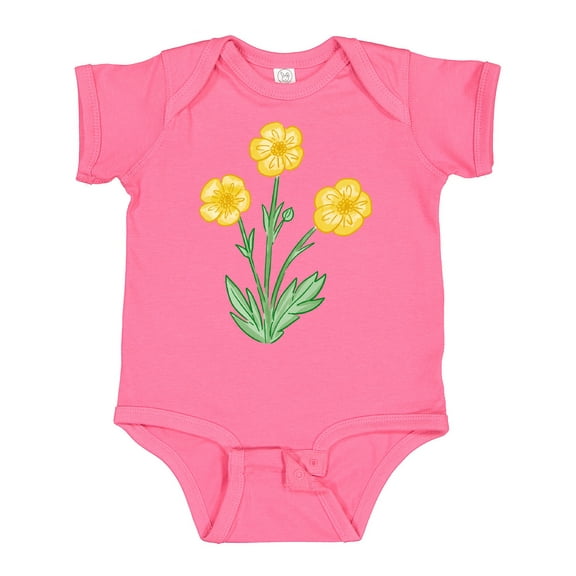 Inktastic Yellow Buttercup Flowers Boys or Girls Baby Bodysuit