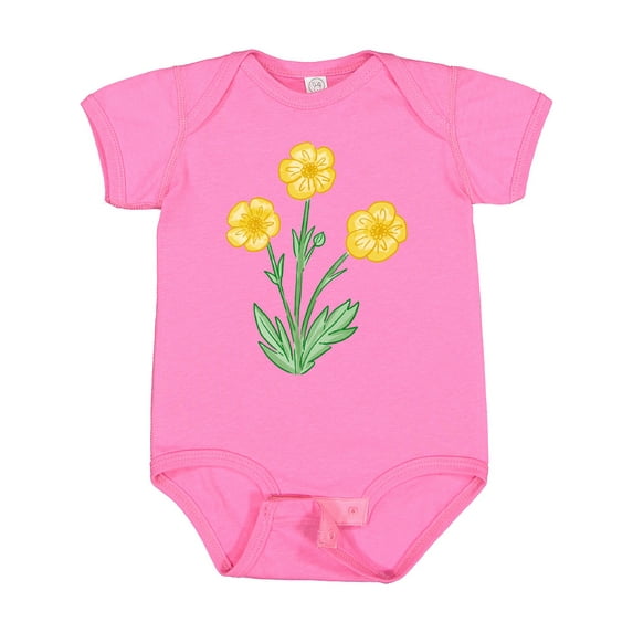 Inktastic Yellow Buttercup Flowers Boys or Girls Baby Bodysuit