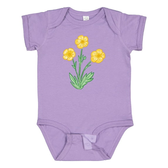 Inktastic Yellow Buttercup Flowers Boys or Girls Baby Bodysuit