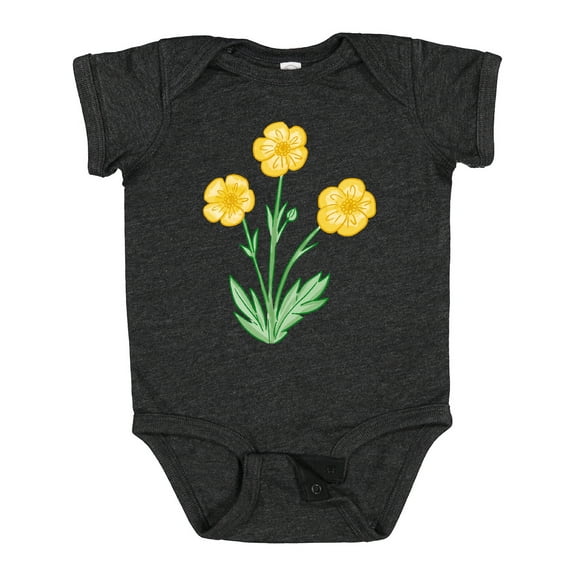 Inktastic Yellow Buttercup Flowers Boys or Girls Baby Bodysuit