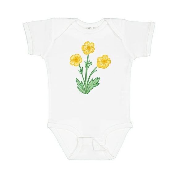 Inktastic Yellow Buttercup Flowers Boys or Girls Baby Bodysuit