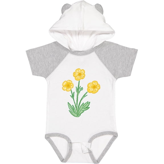 Inktastic Yellow Buttercup Flowers Boys or Girls Baby Bodysuit