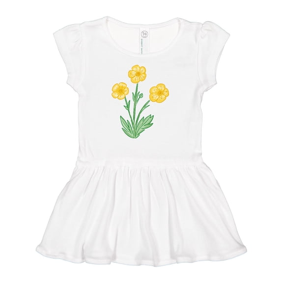 Inktastic Yellow Buttercup Flowers Girls Baby Dress