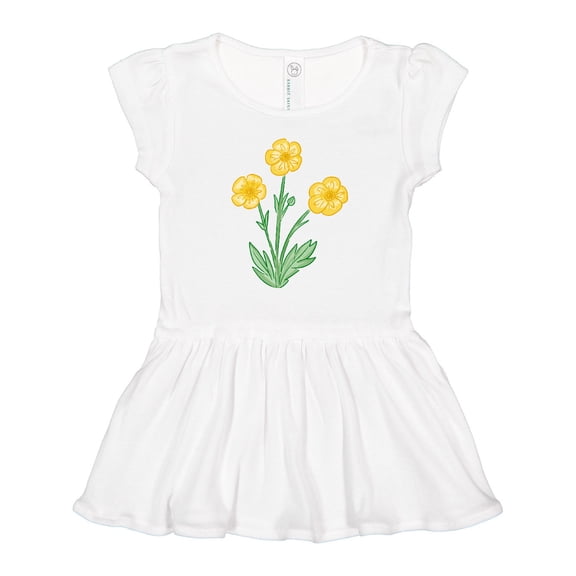 Inktastic Yellow Buttercup Flowers Girls Toddler Dress