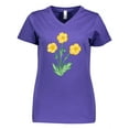 thumbnail image 1 of Inktastic Yellow Buttercup Flowers Women's V-Neck T-Shirt, 1 of 5