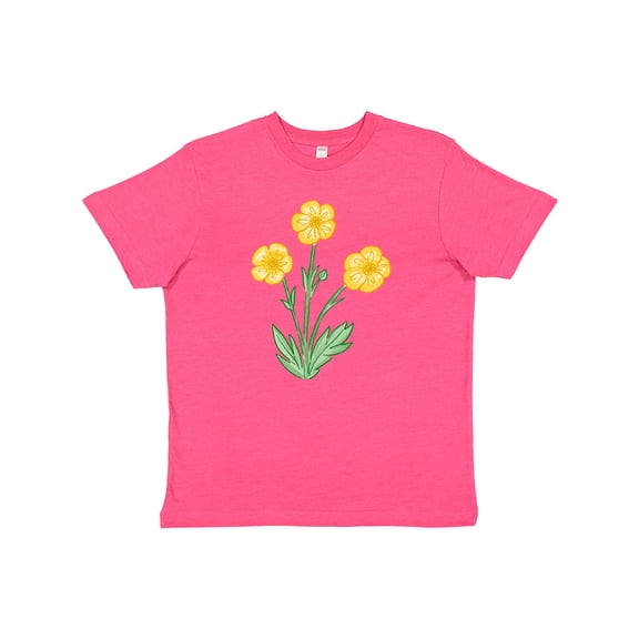 Inktastic Yellow Buttercup Flowers Youth T-Shirt