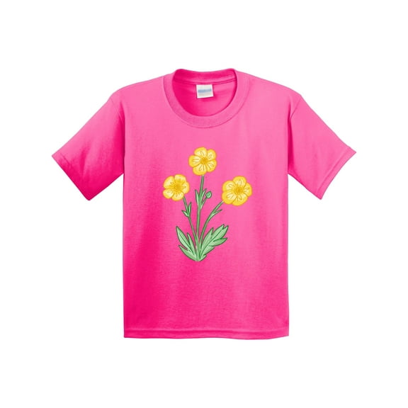 Inktastic Yellow Buttercup Flowers Youth T-Shirt