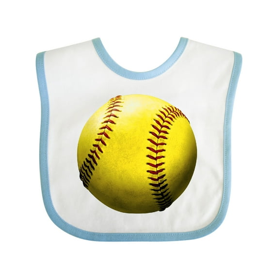 Inktastic Yellow Softball Boys or Girls Baby Bib