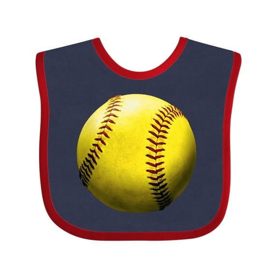 Inktastic Yellow Softball Boys or Girls Baby Bib