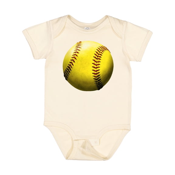 Inktastic Yellow Softball Boys or Girls Baby Bodysuit