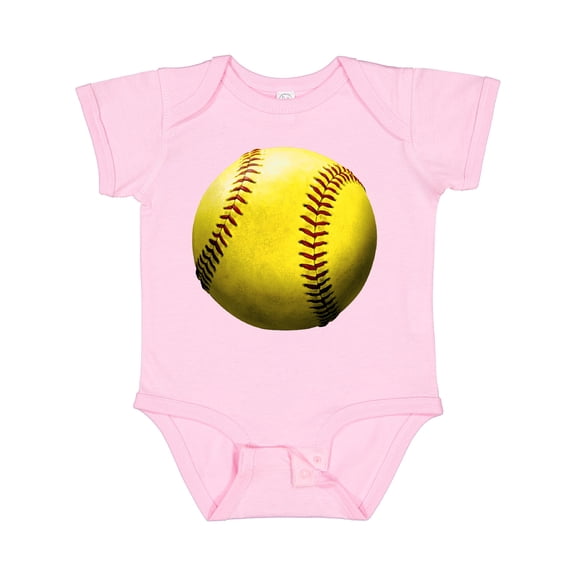 Inktastic Yellow Softball Boys or Girls Baby Bodysuit