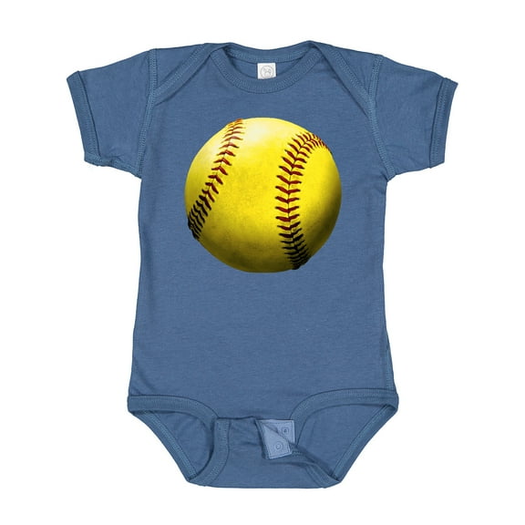 Inktastic Yellow Softball Boys or Girls Baby Bodysuit