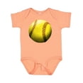 thumbnail image 1 of Inktastic Yellow Softball Boys or Girls Baby Bodysuit, 1 of 5