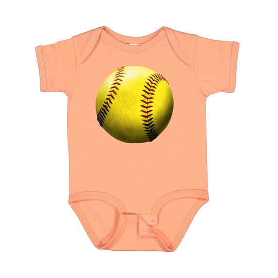 Inktastic Yellow Softball Boys or Girls Baby Bodysuit