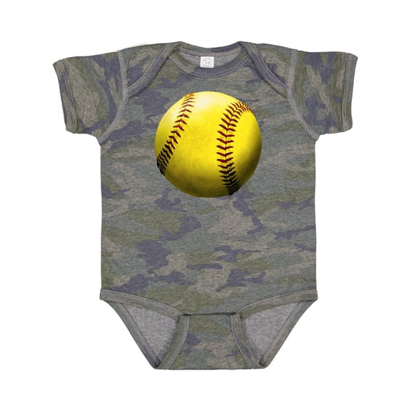 Inktastic Yellow Softball Boys or Girls Baby Bodysuit