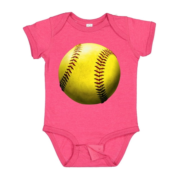 Inktastic Yellow Softball Boys or Girls Baby Bodysuit