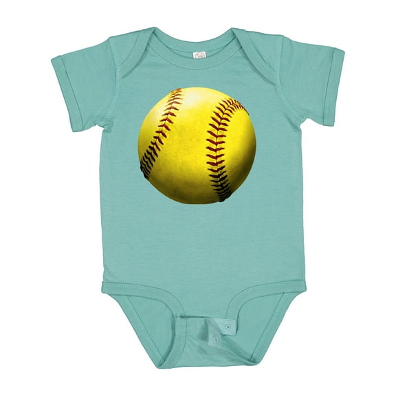 Inktastic Yellow Softball Boys or Girls Baby Bodysuit