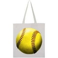 thumbnail image 1 of Inktastic Yellow Softball Tote Bag, 1 of 4
