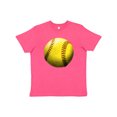 thumbnail image 1 of Inktastic Yellow Softball Youth T-Shirt, 1 of 5