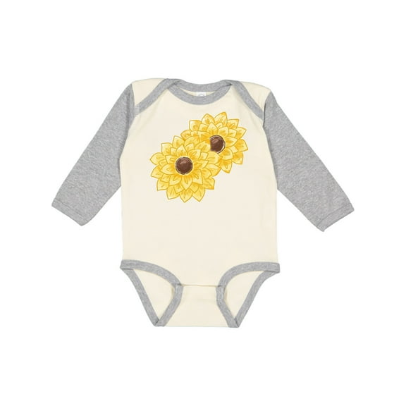 Inktastic Yellow Sunflowers Boys or Girls Long Sleeve Baby Bodysuit
