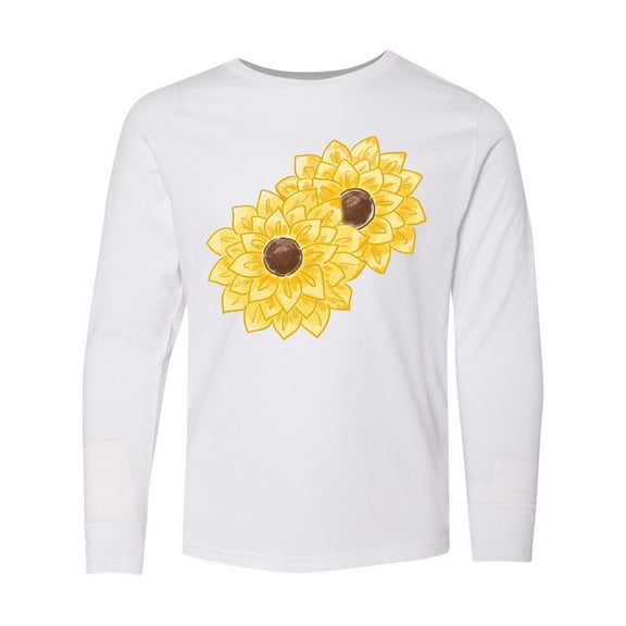 Inktastic Yellow Sunflowers Long Sleeve Youth T-Shirt