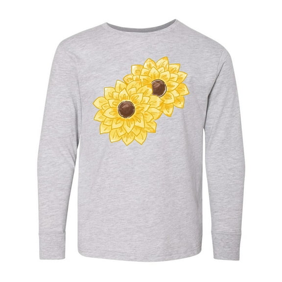 Inktastic Yellow Sunflowers Long Sleeve Youth T-Shirt
