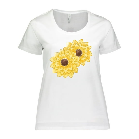 Inktastic Yellow Sunflowers Women's Plus Size T-Shirt