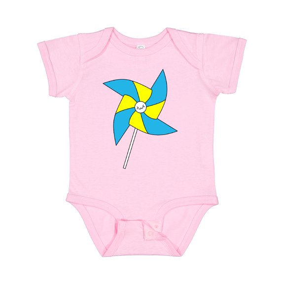 Inktastic Yellow and Blue Pinwheel Boys or Girls Baby Bodysuit