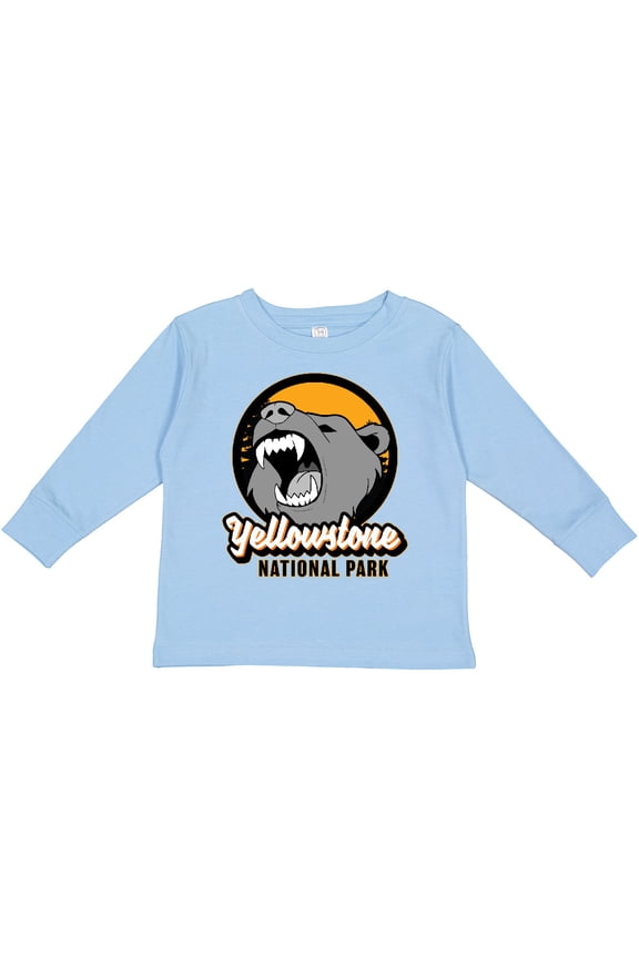 Yellowstone Growling Bear Boys or Girls Long Sleeve Toddler T-Shirt