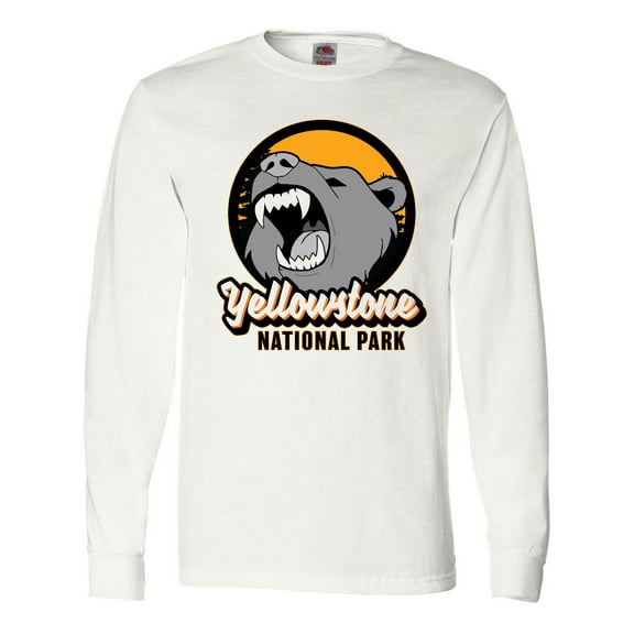 Inktastic Yellowstone Growling Bear Long Sleeve T-Shirt
