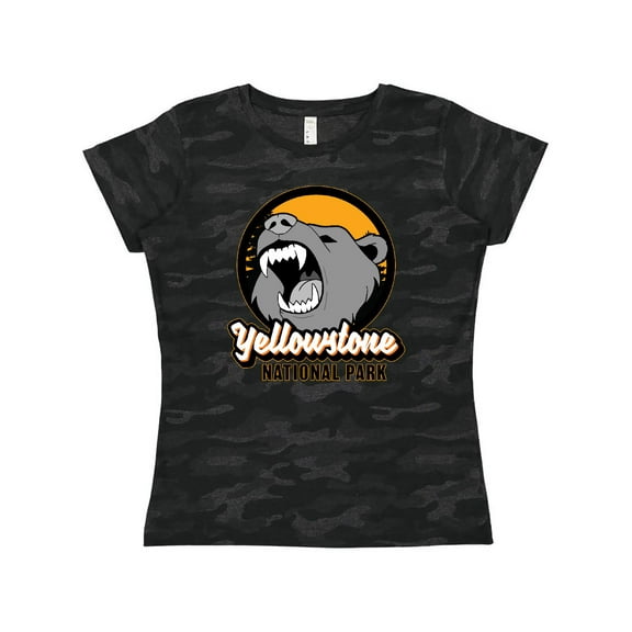 Inktastic Yellowstone Growling Bear Women's T-Shirt