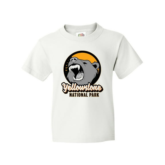 Inktastic Yellowstone Growling Bear Youth T-Shirt