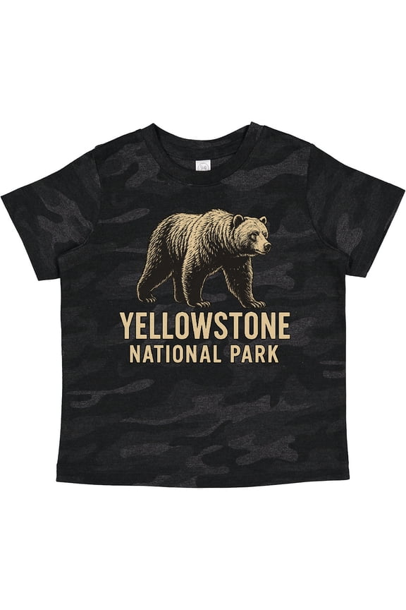 Yellowstone National Park Bear Illustration Boys or Girls Toddler T-Shirt