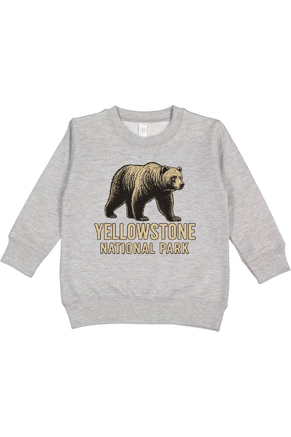Yellowstone National Park Bear Illustration Toddler Sweatshirt
