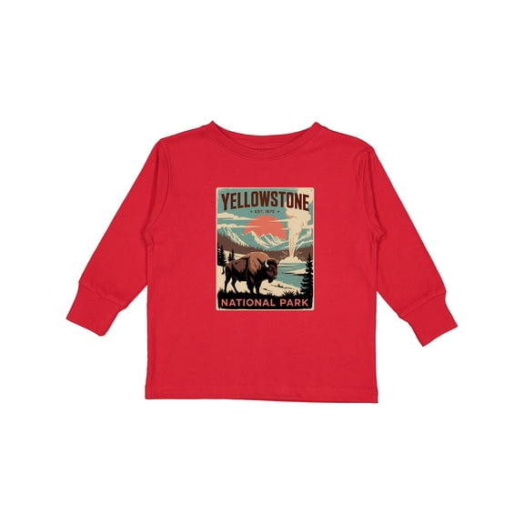 Inktastic Yellowstone National Park Boys Long Sleeve Toddler T-Shirt