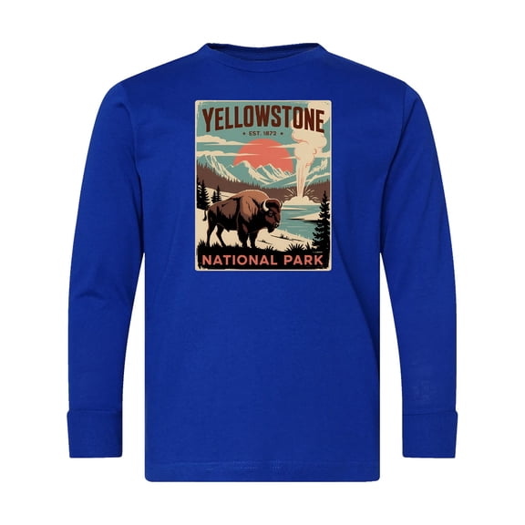 Inktastic Yellowstone National Park Long Sleeve Youth T-Shirt