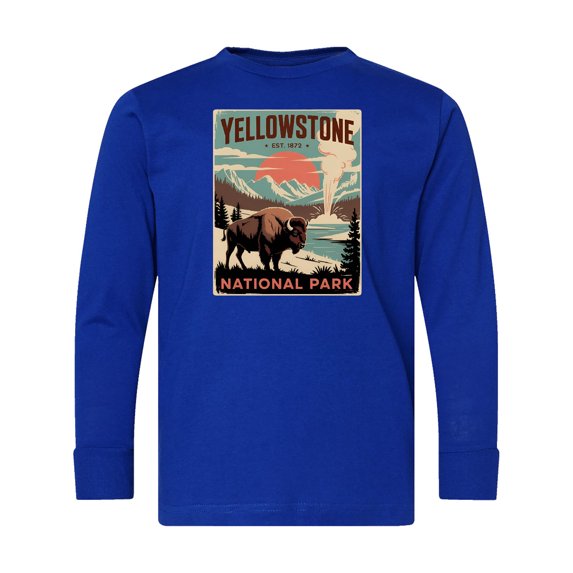 Inktastic Yellowstone National Park Long Sleeve Youth T-Shirt