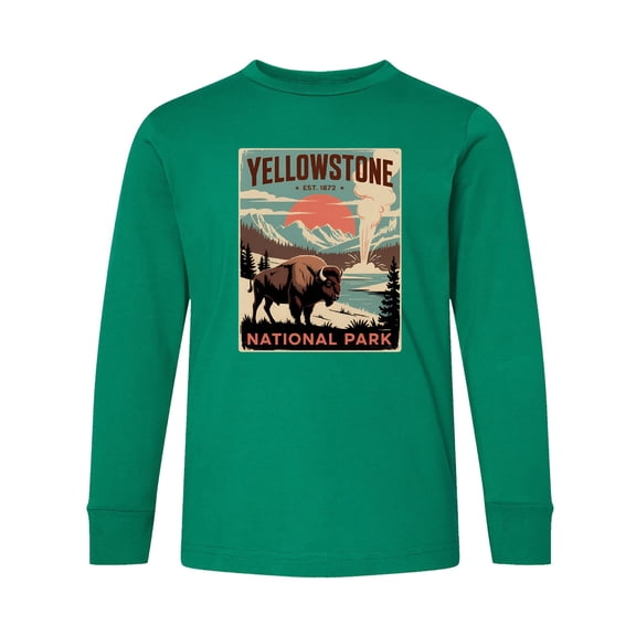Inktastic Yellowstone National Park Long Sleeve Youth T-Shirt