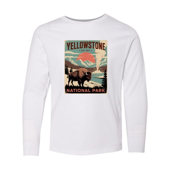 Inktastic Yellowstone National Park Long Sleeve Youth T-Shirt
