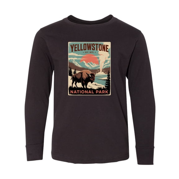 Inktastic Yellowstone National Park Long Sleeve Youth T-Shirt