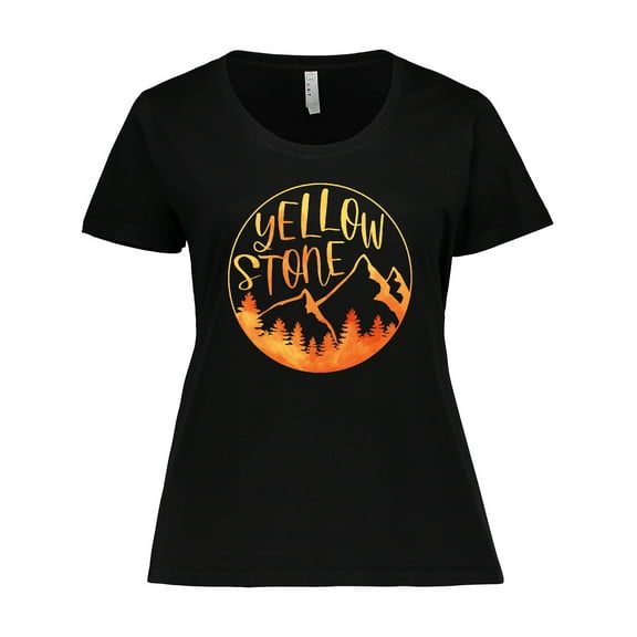 Inktastic Yellowstone National Park- Mountains Women's Plus Size T-Shirt