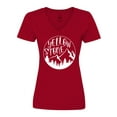 thumbnail image 1 of Inktastic Yellowstone National Park- Mountains Women's V-Neck T-Shirt, 1 of 5