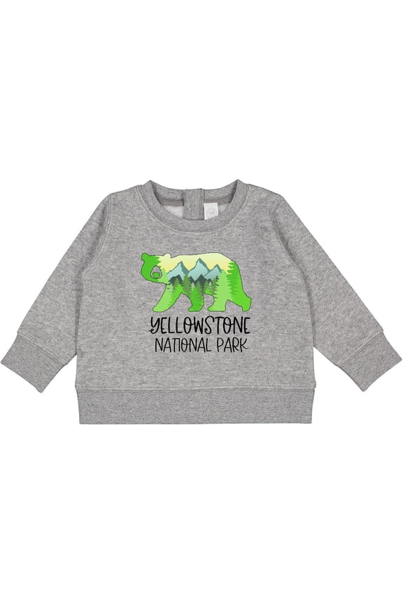 Yellowstone National Park Mountains and Bear Shape Baby Sweatshirt
