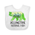thumbnail image 1 of Inktastic Yellowstone National Park Mountains and Bear Shape Boys or Girls Baby Bib, 1 of 4