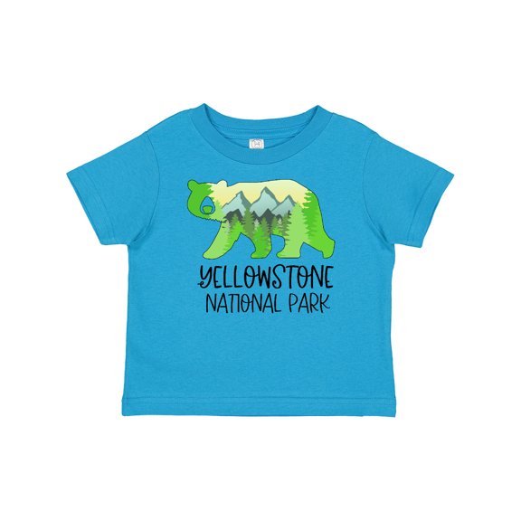 Inktastic Yellowstone National Park Mountains and Bear Shape Boys or Girls Baby T-Shirt