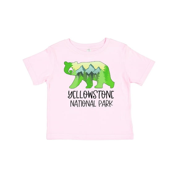 Inktastic Yellowstone National Park Mountains and Bear Shape Boys or Girls Baby T-Shirt